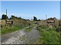 Private lane linking farm outbuildings with Drumroe Road