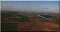 Looking across the M180 and up the River Trent to Keadby and Gunness: aerial 2015