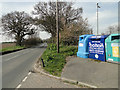 Recycling bins and only room for one car to pull in