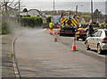 Re-surfacing work on the B3233 at Fremington