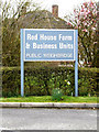 TM0366 : Red House Farm & Business Units sign by Geographer