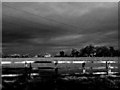 View across Cheshire fields to Acton Grange, near Burland