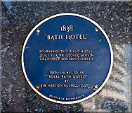 SZ0990 : Bournemouth Blue Plaques: No. 9 - the Bath Hotel by Mike Searle