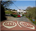 End of the 20mph speed limit beyond High Street, Ynysybwl