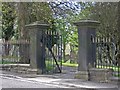 SK3968 : Hasland - Cemetery - northern gates by Dave Bevis