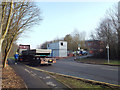 Contractor?s offices and lorry delivering to car park site, Warwick Technology Park