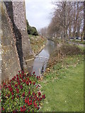 TQ0207 : Water channel around Castle - viewed from Mill Road by Betty Longbottom