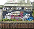TQ3783 : Canalside graffiti, Bow by Jim Osley