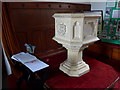SD3389 : St Paul, Rusland: font by Basher Eyre