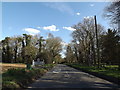 TM3859 : Entering Snape on the A1094 Farnham Road by Geographer