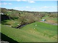 Looking down the face of the dam, Doe Park Reservoir