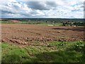 Ploughed field next to entrance to Reeve Castle