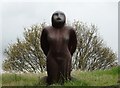 Iron figure guarding the path to Roman Ridge Dyke