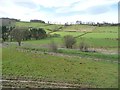 A patchwork of fields, below Lease Rigg