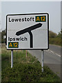 TM3865 : Roadsign on the B1121 Main Road by Geographer