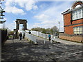 The east end of the Suspension Bridge