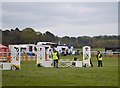 SJ5567 : Kelsall Hill Horse Trials: showjumping arena party by Jonathan Hutchins