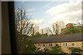 View of tower blocks above the Edmonton Green Shopping Centre from the Lea Valley line