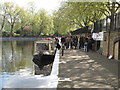 Queue for narrowboat waterbus, Little Venice