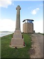 NU1241 : War Memorial and Lookout, Holy Island by Graham Robson