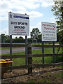 Diss Sports Ground & Merryfields Playschool signs