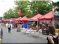 Multinational street food stalls, west side of Above Bar Street, Southampton