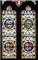 SK8497 : Heraldic stained glass window, All Saints' church, Laughton by Julian P Guffogg
