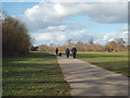 Looking northwest along the main path, Lavender Hall Park, Balsall Common