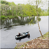 NH5053 : Fishing for salmon on the River Conon, Brahan Estate by Julian Paren