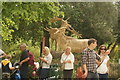 View of a deer sculpture in Crystal Palace Park