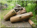 Log pile in Copton Ash Garden, Faversham