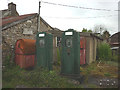 NY5921 : Old fuel pumps, Newby by Karl and Ali