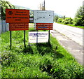 Nameboards at the entrance to Cwm Draw Industrial Estate, Ebbw Vale