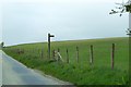 Footpath sign for path onto Heldre Hill