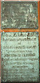 NY5824 : Plaques on monument, St Cuthbert's Church, Cliburn by Karl and Ali