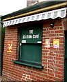 Old Bisto, Brasso and Marmite adverts on the Station Cafe on Romsey railway station