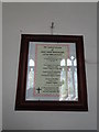 The framed War Memorial at Little Whelnetham