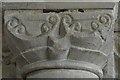 SK9909 : Tickencote: St. Peter's Church: A Norman capital in the chancel by Michael Garlick