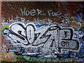 Graffiti under the railway bridge, Canterbury