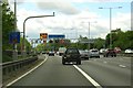 A motorway speed gantry over the M6