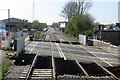 Twin lines over London Road Crossing