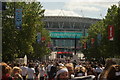 View down Olympic Way towards Wembley Stadium