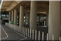 View of the walkway beneath the ramp at Wembley Stadium