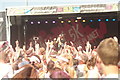 View of a sea of hands in the air at the Colour Run #2