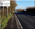 Directions sign on the approach to a Bristol Road roundabout, Highbridge