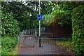 SO9520 : Barrier fences on footpath & cycleway, Charlton Kings, Cheltenham, Glos by P L Chadwick