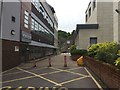 Keele University: walkway between Hornbeam and Dorothy Hodgkin Buildings