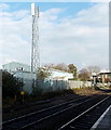 Communications mast at the edge of Pencoed railway station