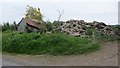 NO5041 : Pile of rubble, Gibsonhall by Richard Webb