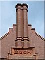 NZ2564 : Chimneys and inscribed stone, Sutherland House, College Street, NE1 by Mike Quinn